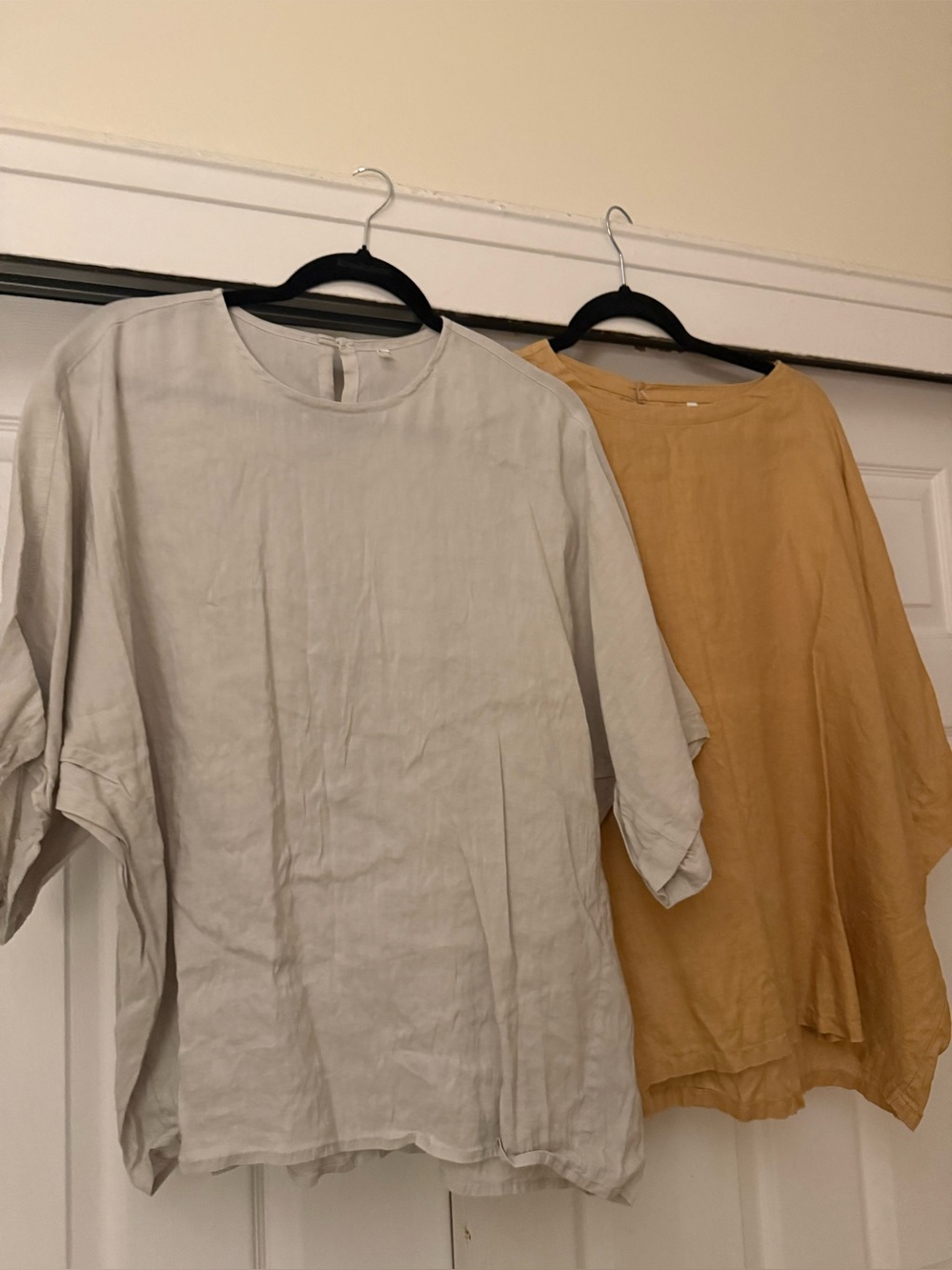 Women's Relaxed Linen Shirt - khaki and Mustard. Selling as a bundle 2/$20